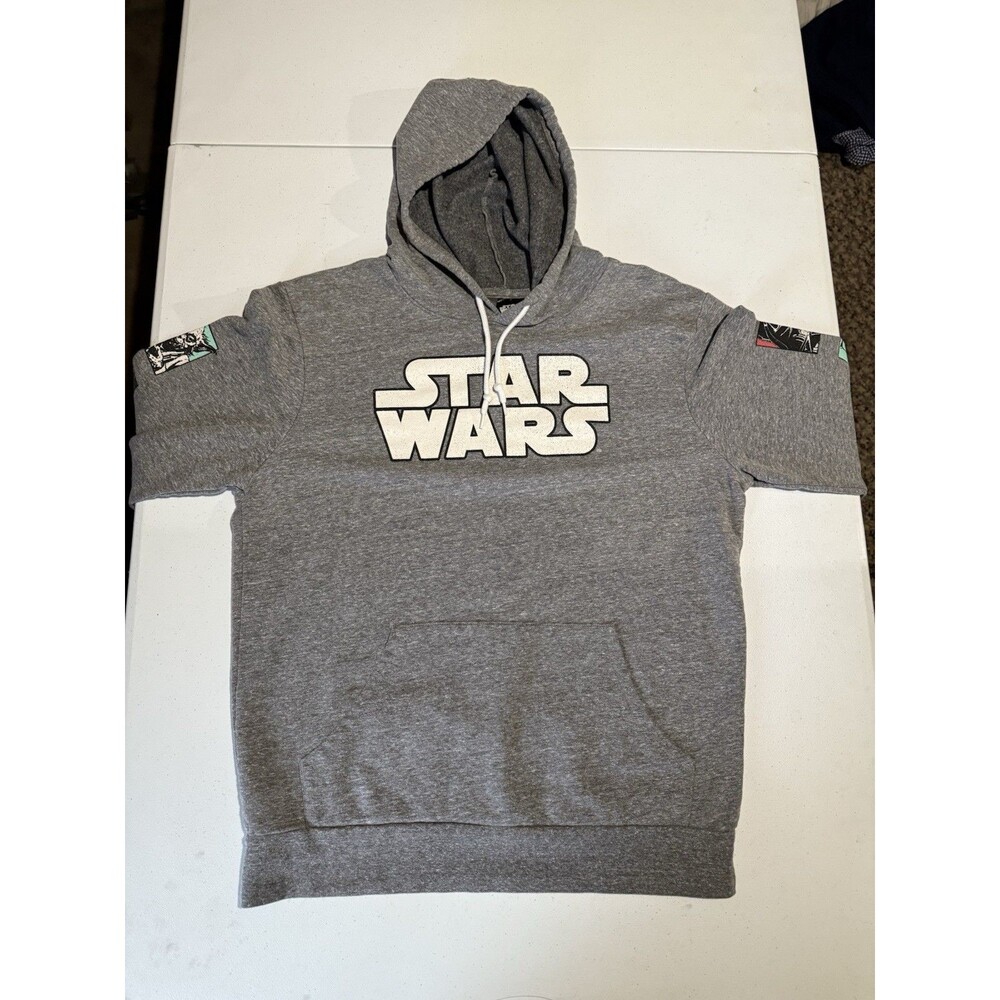 Star Wars Mens Hoodie Medium Gray Pullover stretch graphic movies